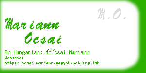 mariann ocsai business card